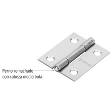 Cargar imagen en el visor de la galería, BISAGRA RECTANGULAR 1-1/2&#39;&#39;, ACERO PULIDO 43186 *
