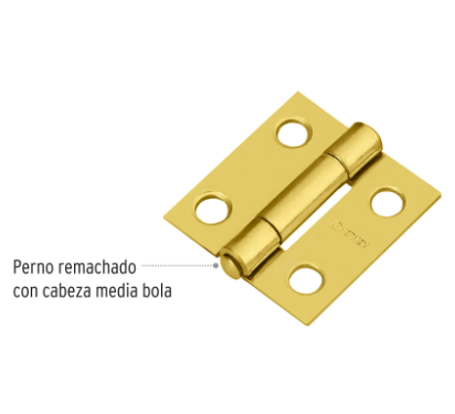 BISAGRA RECTANGULAR 1'' ACERO LATONADO, HERMEX 43192 *