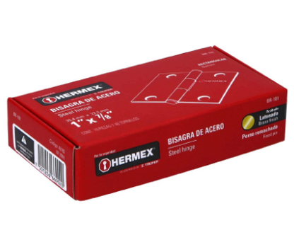 BISAGRA RECTANGULAR 1'' ACERO LATONADO, HERMEX 43192 *