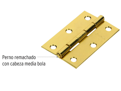 BISAGRA RECTANGULAR 2-1/2', ACERO LATONADO 43195 *