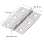 BISAGRA RECTANGULAR 3'' ACERO INOXIDABLE, HERMEX 43203 *