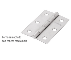 BISAGRA RECTANGULAR 3'' ACERO INOXIDABLE, HERMEX 43203 *