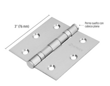 Cargar imagen en el visor de la galería, BISAGRA CUADRADA 3'' ACERO INOXIDABLE, PLANA, HERMEX 43227 *
