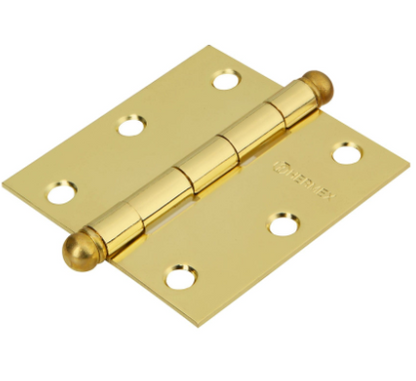 BISAGRA CUADRADA 3'' ACERO LATONADO, REDONDA, HERMEX 43232 N