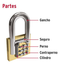 Cargar imagen en el visor de la galería, BLÍSTER CON 2 CANDADOS DE HIERRO DE 38MM CON GANCHO LARGO 43329 *

