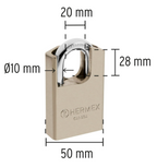 CANDADO DE ACERO, MÀXIMA SEGURIDAD, 50MM, LLAVE ANTI-GANZÙA 43334 P
