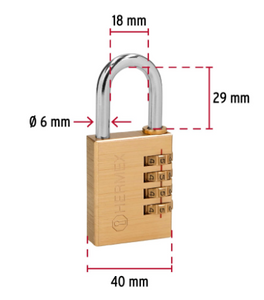 CANDADO DE COMBINACION 40MM 43348 N