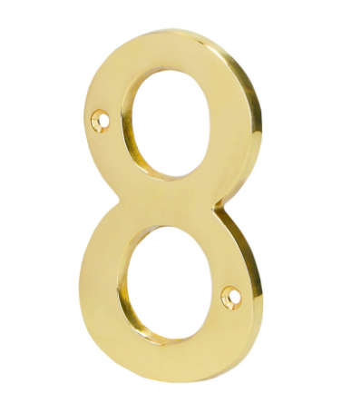 NÚMERO 8 DE LATÓN SÓLIDO 4" HERMEX 43686 *