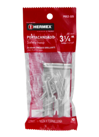 PORTACANDADO DE ACERO ZINCADO 3-1/4' 43741 *