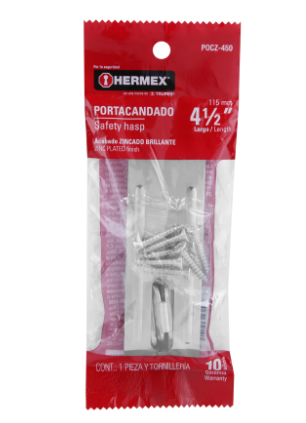 PORTACANDADO DE ACERO ZINCADO 4-1/2'' HERMEX 43746 *