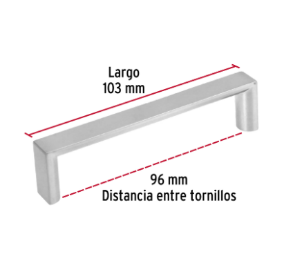 JALADERA DE 96MM ESTILO ''ANDAMIO'' ACABADO NÌQUEL SATINADO 43901 N