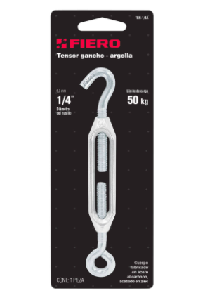 TENSOR ZINC, 1/4', GANCHO-ARGOLLA 44054 *