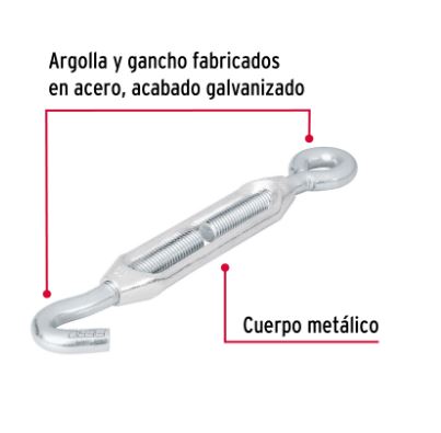 TENSOR ZINC 3/8' GANCHO-ARGOLLA, FIERO 44056 P