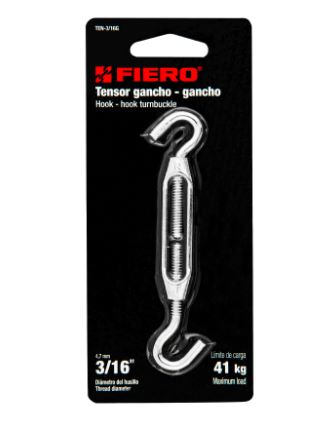TENSOR ZINC 3/16" GANCHO-GANCHO, FIERO 44060 P
