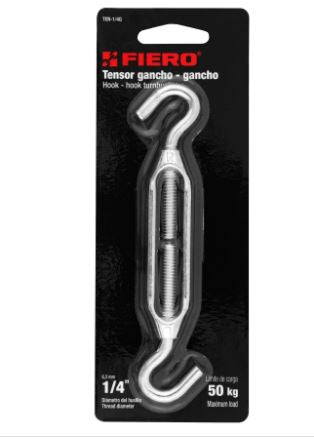 Tensor De Alambre Con Gancho Y Rosca 20mm 3/4 Largo 22cm