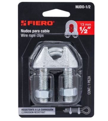 NUDO PARA CABLE DE 1/2'' TARJETA DE 1 PZA 44087 *