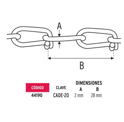 METRO DE CADENA TIPO VÍCTOR DE 2.0 MM 44190 *