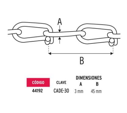 METRO DE CADENA TIPO VÍCTOR DE 3.0MM 44192 N