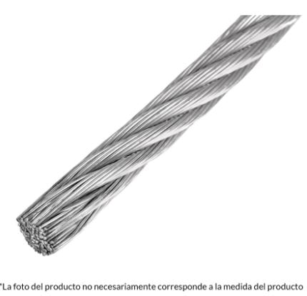 METRO DE CABLE FLEXIBEL 3/16'' DE ACERO 7 X 19 HILOS 44212 N