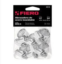 Cargar imagen en el visor de la galería, MINI-ABRAZADERA REFORZADA, # 6, 1/2 - 3/4&#39;, BOLSA 10 PZAS

