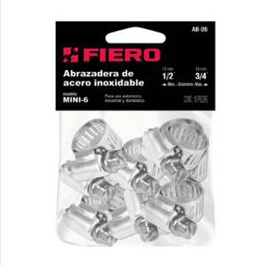 MINI-ABRAZADERA REFORZADA, # 6, 1/2 - 3/4', BOLSA 10 PZAS