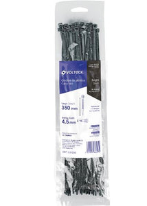 BOLSA CON 25 CINCHOS PLÁSTICOS 50LB, 350x4.5 MM, NEGROS 44329 *