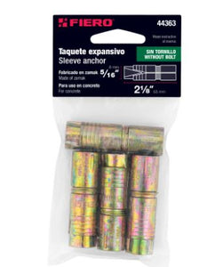 BOLSA CON 4 TAQUETES EXPANSIVOS DE 5/16" SIN TORNILLO, FIERO 44363 N