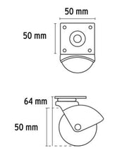 Cargar imagen en el visor de la galería, RODAJA ESFÉRICA, 50MM CON PLACA, FIERO 44391 P
