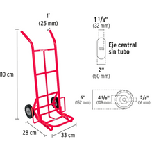 Cargar imagen en el visor de la galería, DIABLO CARGA 100 KG, RUEDAS SÓLIDAS, BALERO SENCILLO 44475 P
