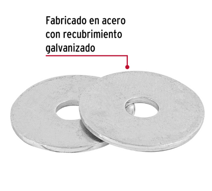BOLSA CON 1 KG DE ARANDELAS PLANAS DE 3/16", FIERO 44542 *