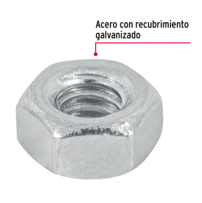 TUERCA HEXAGONAL DE 1/4', BOLSA CON 250 PZAS 44548 *