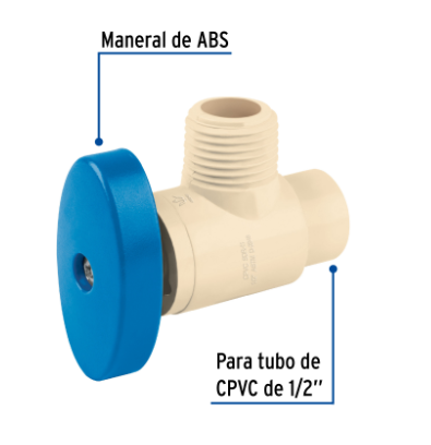 LLAVE ANGULAR DE CPVC 1/2'' X 1/2'', FOSET 45045 N