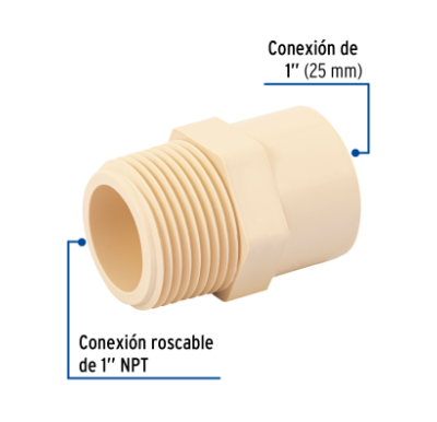 CONECTOR MACHO DE CPVC 1'', FOSET 45100 *