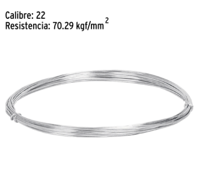 ROLLO DE 30G DE ALAMBRE GALVANIZADO CALIBRE 22, EN BOLSA 45112 *