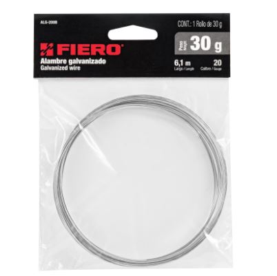 ROLLO DE 30 G DE ALAMBRE GALVANIZADO CALIBRE 20 45115 *