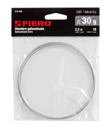 ROLLO DE 30 G DE ALAMBRE GALVANIZADO CALIBRE 16 45117 *