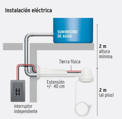 REGADERA ELÉCTRICA DE 4 TEMPERATURAS AZUL, FOSET 45155 *
