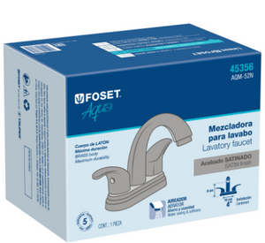 MEZCLADORA P/LAVABO, MANERALES, PALANCA, CUELLO ALTO, SATÍN 45356 P