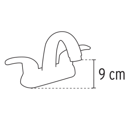 MEZCLADORA P/LAVABO, MANERAL PALANCA NEGRO MATE