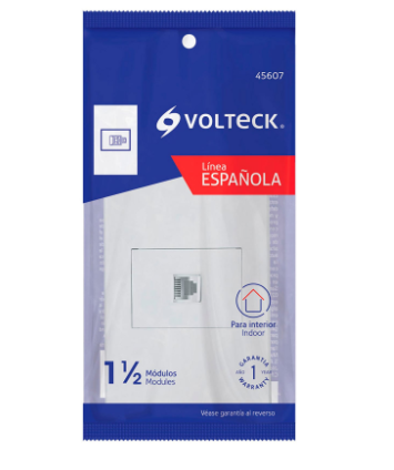 PLACA ARMADA 1 TOMA PARA TELÉFONO, 1.5 MOD, ESPAÑOLA, BLANCO