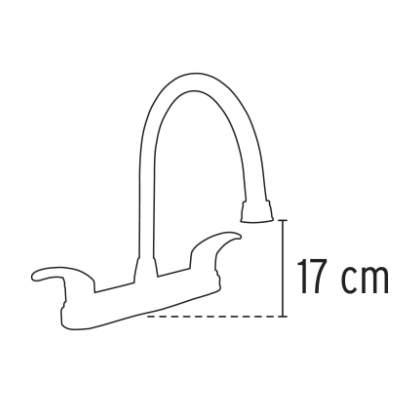 MEZCLADORA PARA FREGADERO, MANERALES PALANCA, NEGRO, AQUA 45625 N