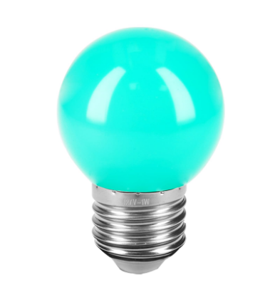 LÀMPARA LED TIPO BULBO G45, 1W COLOR VERDE, CAJA, VOLTECK 46027 *