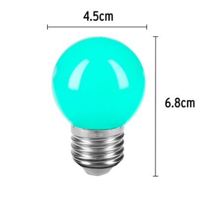 LÀMPARA LED TIPO BULBO G45, 1W COLOR VERDE, CAJA, VOLTECK 46027 *