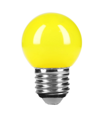 LÁMPARA DE LED, G45, 127V, 1 W COLOR AMARILLO, CAJA VOLTECK 46028 *