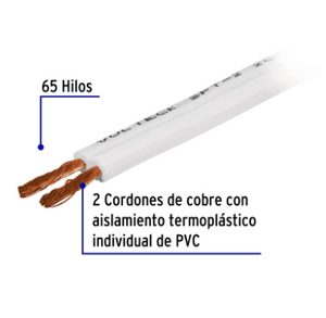 ROLLO DE CORDÓN DÚPLEX PARA EXTENSIONES, 12 AWG ROLLO 100 M 46079 *