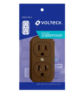 CONTACTO DE SOBREPONER DÙPLEX, 2 POLOS+TIERRA, CAFÈ 46115 *