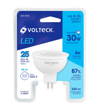 LÁMPARA DE LED, MR16, 127V, 4W, LUZ DE DÍA 46178 *