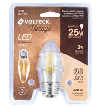 Cargar imagen en el visor de la galería, LÁMPARA LED TIPO VELA 3 W CON FILAMENTO LUZ CÁLIDA 46212 P
