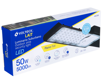 LUMINARIO SUBURBANO PLANO DE LED 50W ALTA INTENSIDAD 46258 P