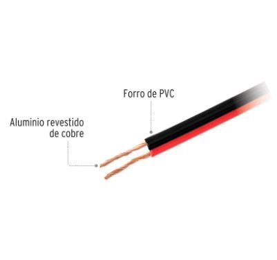 ROLLO DE CABLE PARA BOCINA, 18 AWG, BICOLOR, 100 M 46268 *